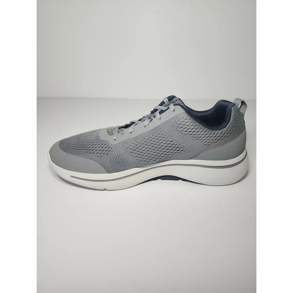 Skechers Men's Go Walk Arch Fit Grey Navy Sz 14 Athletic Sneaker Sporty Mesh